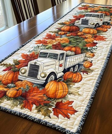 Harvest Truck Journey Quilted Table Runner