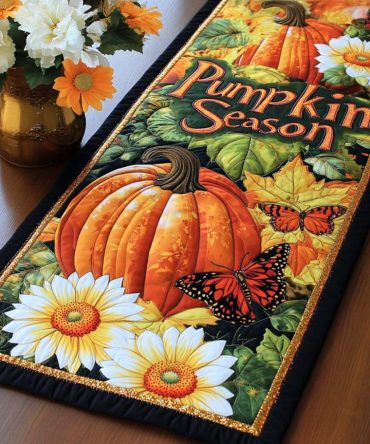 Harvest Whisper Quilted Table Runner
