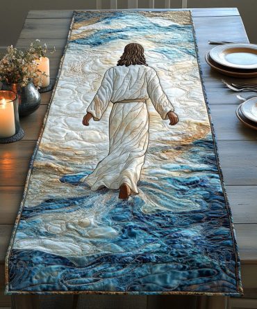 He Walks With Us Quilted Table Runner