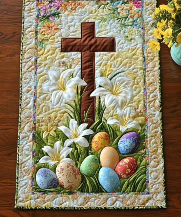 He Is Risen Quilted Table Runner