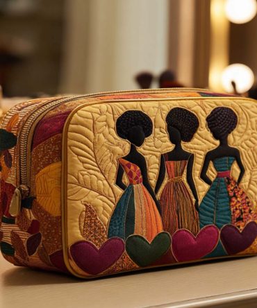 Heart Sisters Quilted Makeup Bag