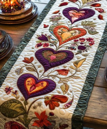 Heart Song Quilted Table Runner