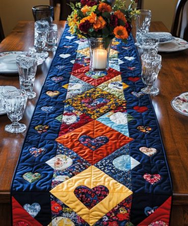 Heart Strings Quilted Table Runner