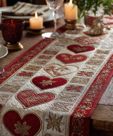 Heart Whisper Quilted Table Runner