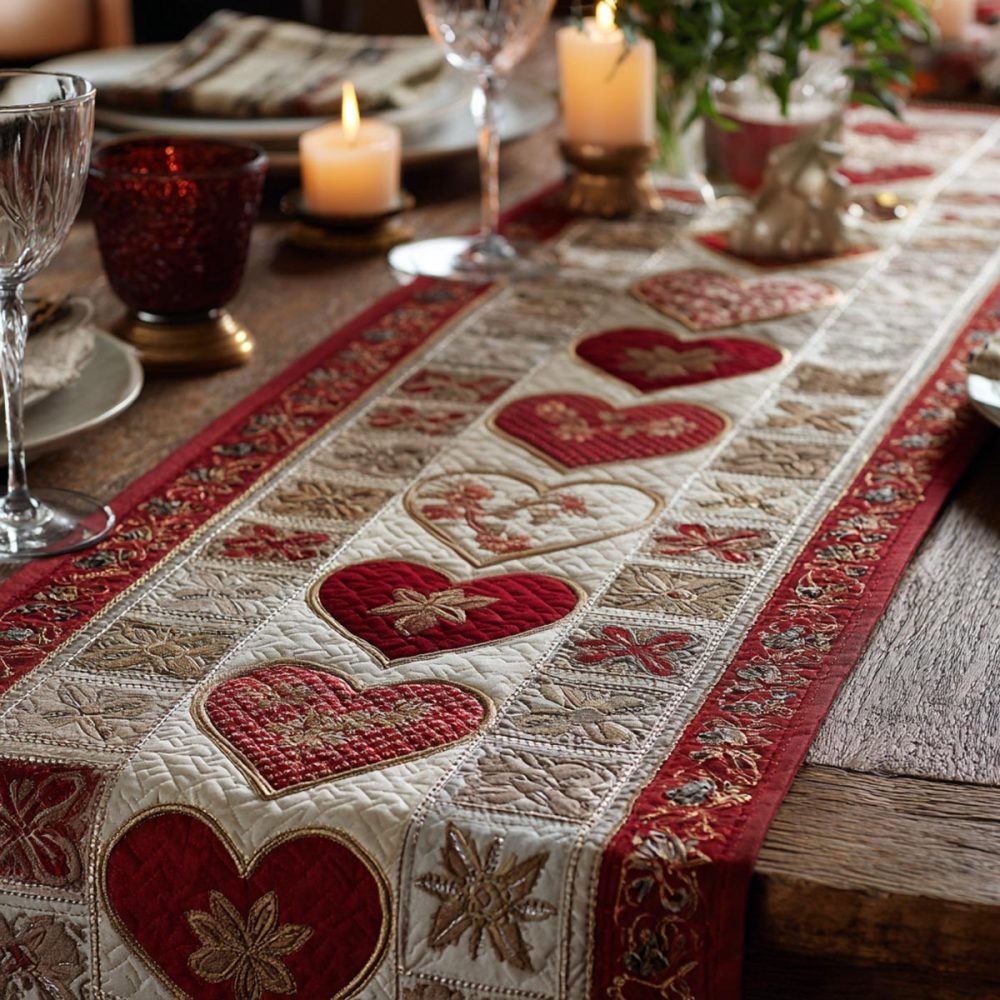 Heart Whisper Quilted Table Runner