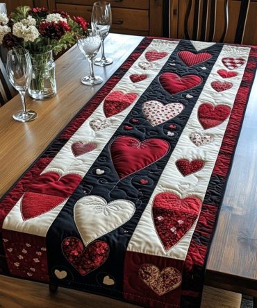 Heartbeat Bliss Quilted Table Runner