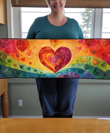 Heartfelt Charm Quilted Table Runner