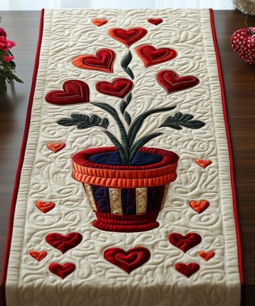 Heartfelt Growth Quilted Table Runner