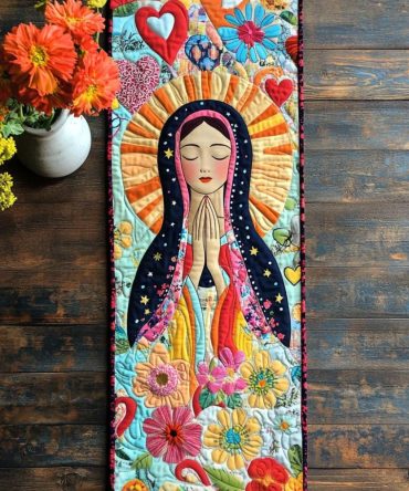 Heartfelt Guadalupe Quilted Table Runner