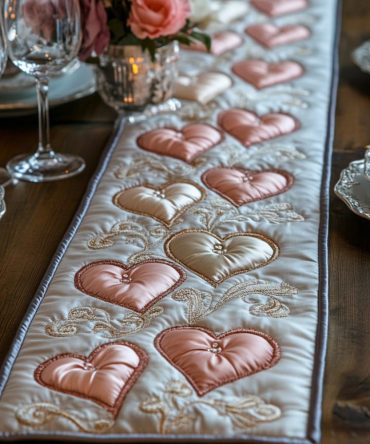 Heartfelt Harmony Quilted Table Runner