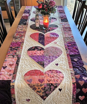 Heartfelt Haven Quilted Table Runner