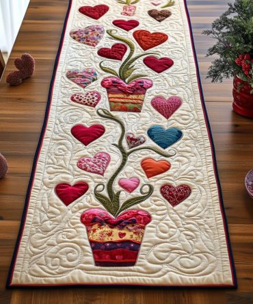 Heartroot Harmony Quilted Table Runner