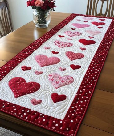 Heartstrings Melody Quilted Table Runner