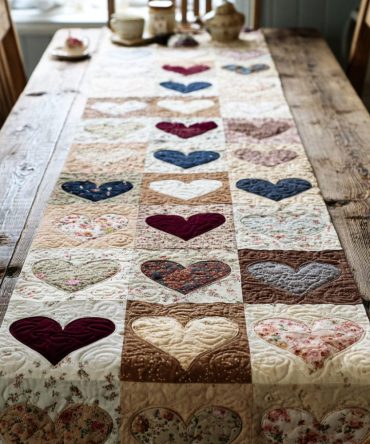 Heartwood Charm Quilted Table Runner