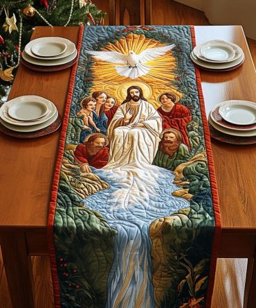 Heavenly Aura Quilted Table Runner