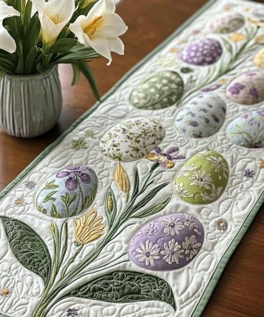 Heavenly Easter Garden Quilted Table Runner