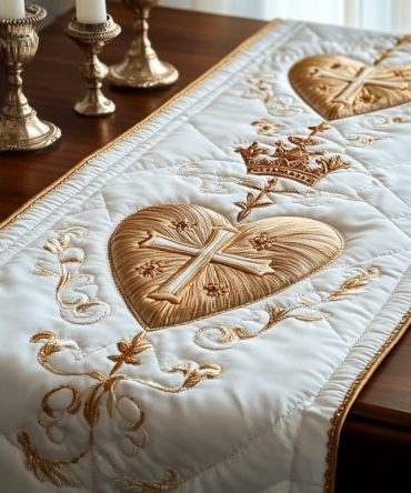Heavenly Glow Quilted Table Runner