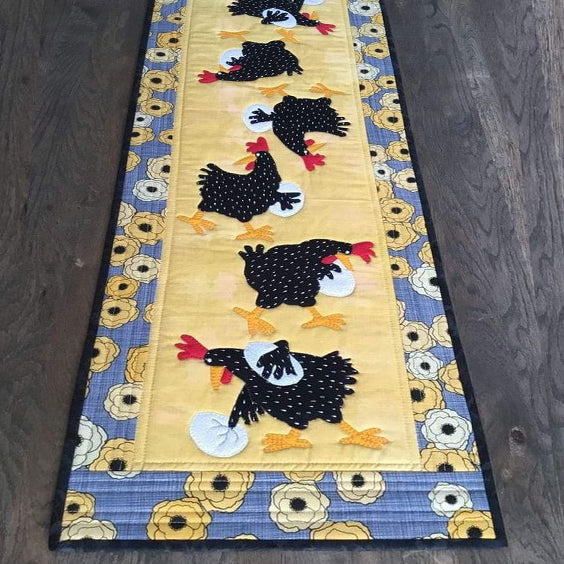 Hen Party Quilted Table Runner