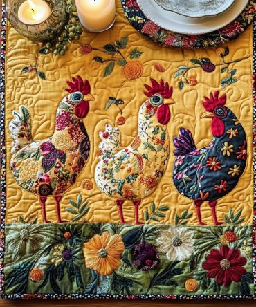Hen Haven Quilted Table Runner