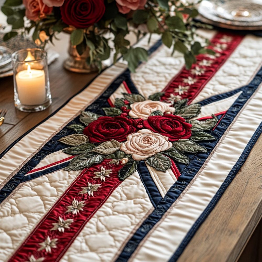 Heritage Bloom Quilted Table Runner