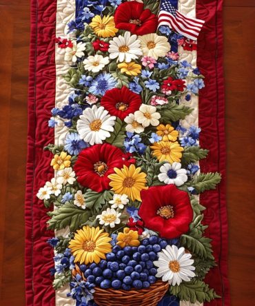 Heritage Bloom Quilted Table Runner