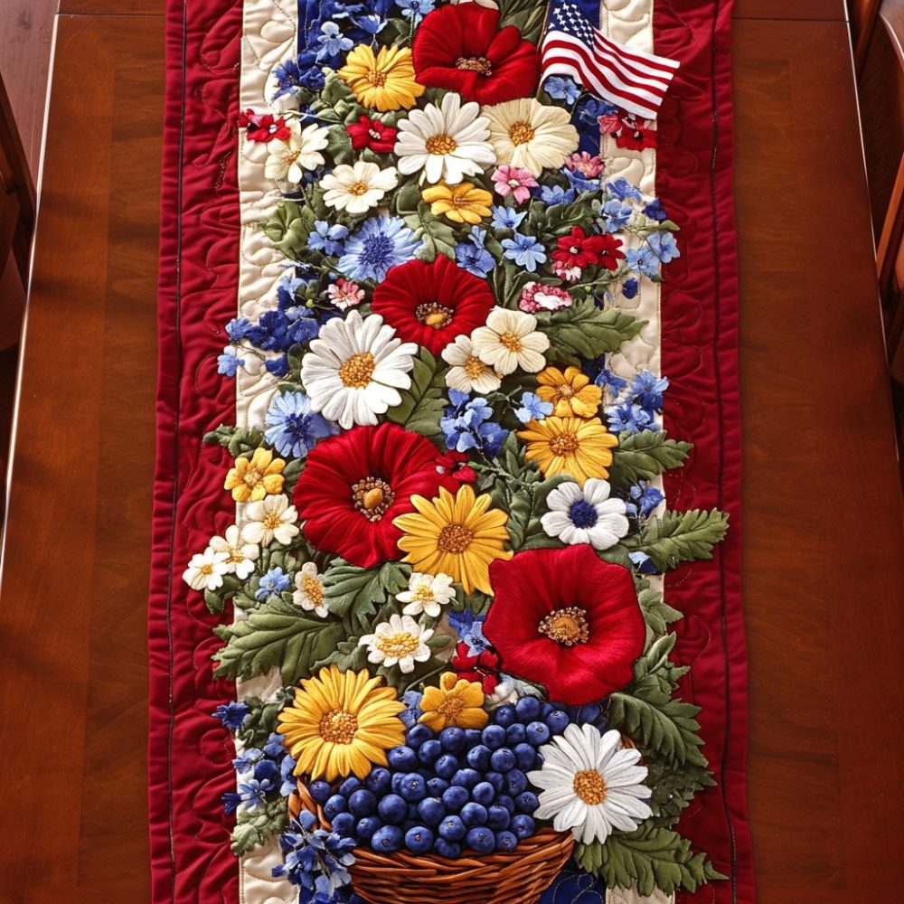 Heritage Bloom Quilted Table Runner