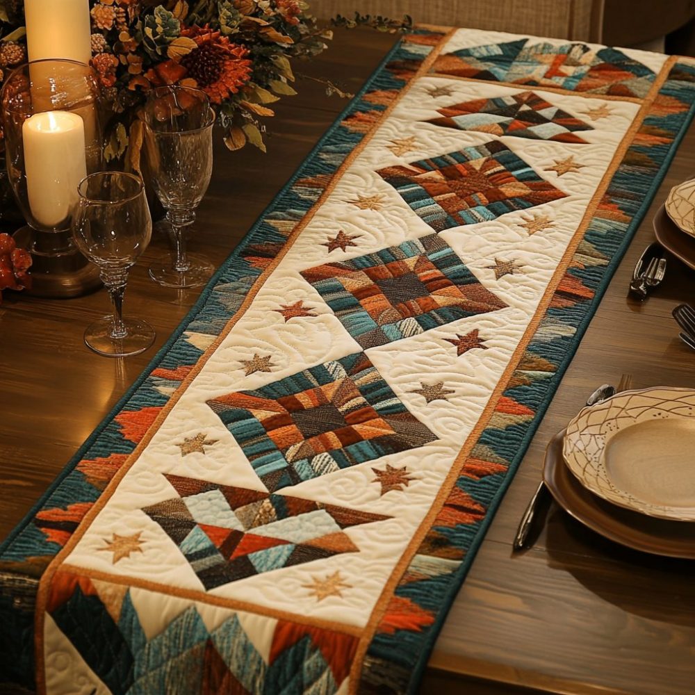 Heritage Star Quilted Table Runner
