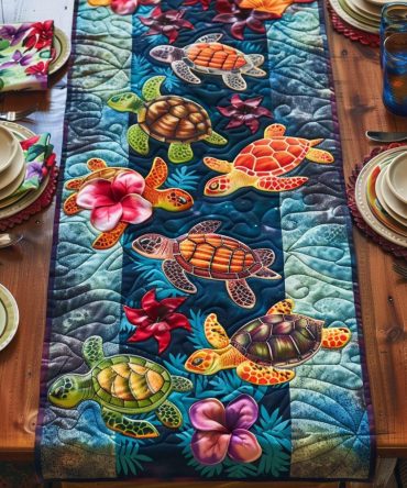 Hibiscus Paradise Quilted Table Runner