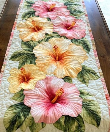 Hibiscus Dreams Quilted Table Runner