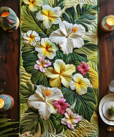 Hibiscus Dreams Quilted Table Runner