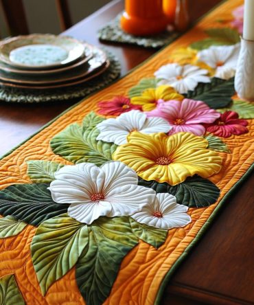 Hibiscus Island Quilted Table Runner