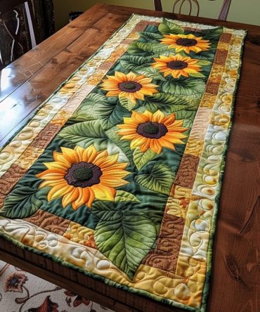 Sunflower Quilted Table Runner