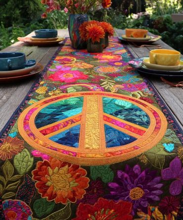 Hippie Spirit Quilted Table Runner