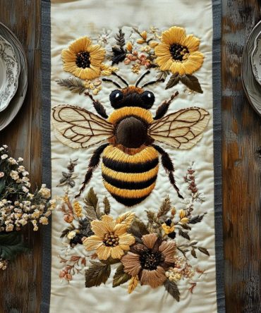 Hive Honey Quilted Table Runner