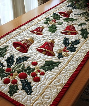 Holiday Bells Quilted Table Runner