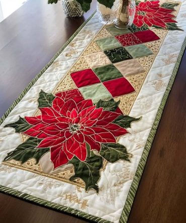 Holiday Bloom Quilted Table Runner
