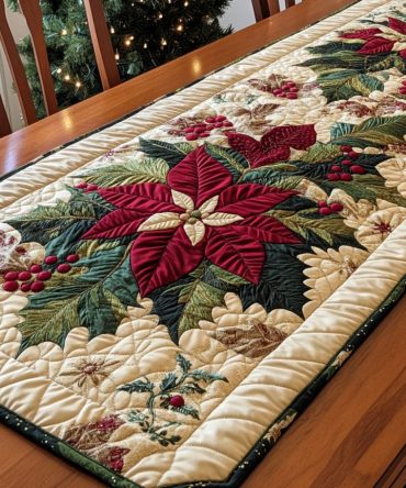 Holiday Elegance Quilted Table Runner