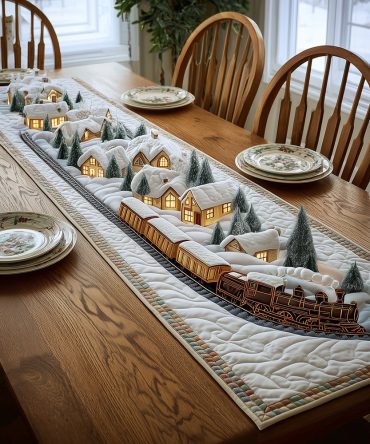 Holiday Express Glow Quilted Table Runner