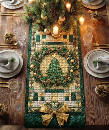 Holiday Fir Quilted Table Runner