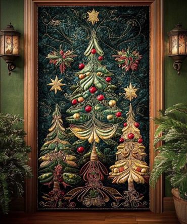 Holiday Glee Quilted Door Cover