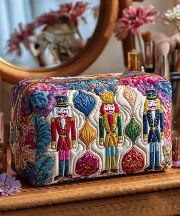 Holiday Guard Quilted Makeup Bag
