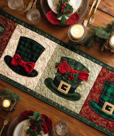 Holiday Hat Quilted Table Runner