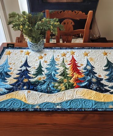 Holiday Pine Bliss Quilted Table Runner