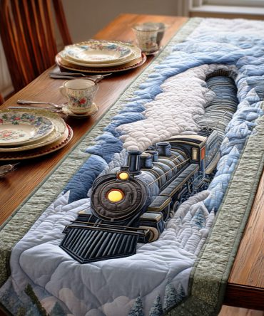 Holiday Rail Spirit Quilted Table Runner