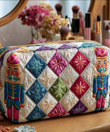 Holiday Sentinel Quilted Makeup Bag