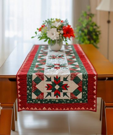 Holiday Star Quilted Table Runner