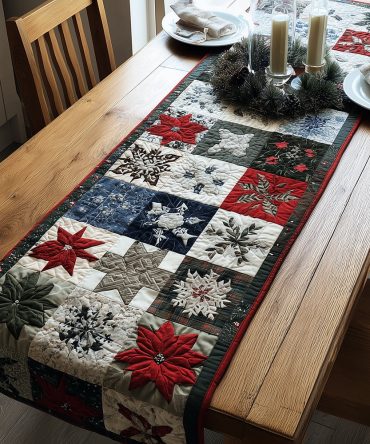 Holiday Stars Quilted Table Runner