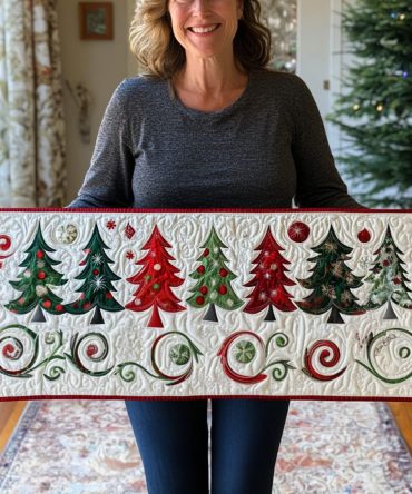 Holiday Tree Magic Quilted Table Runner