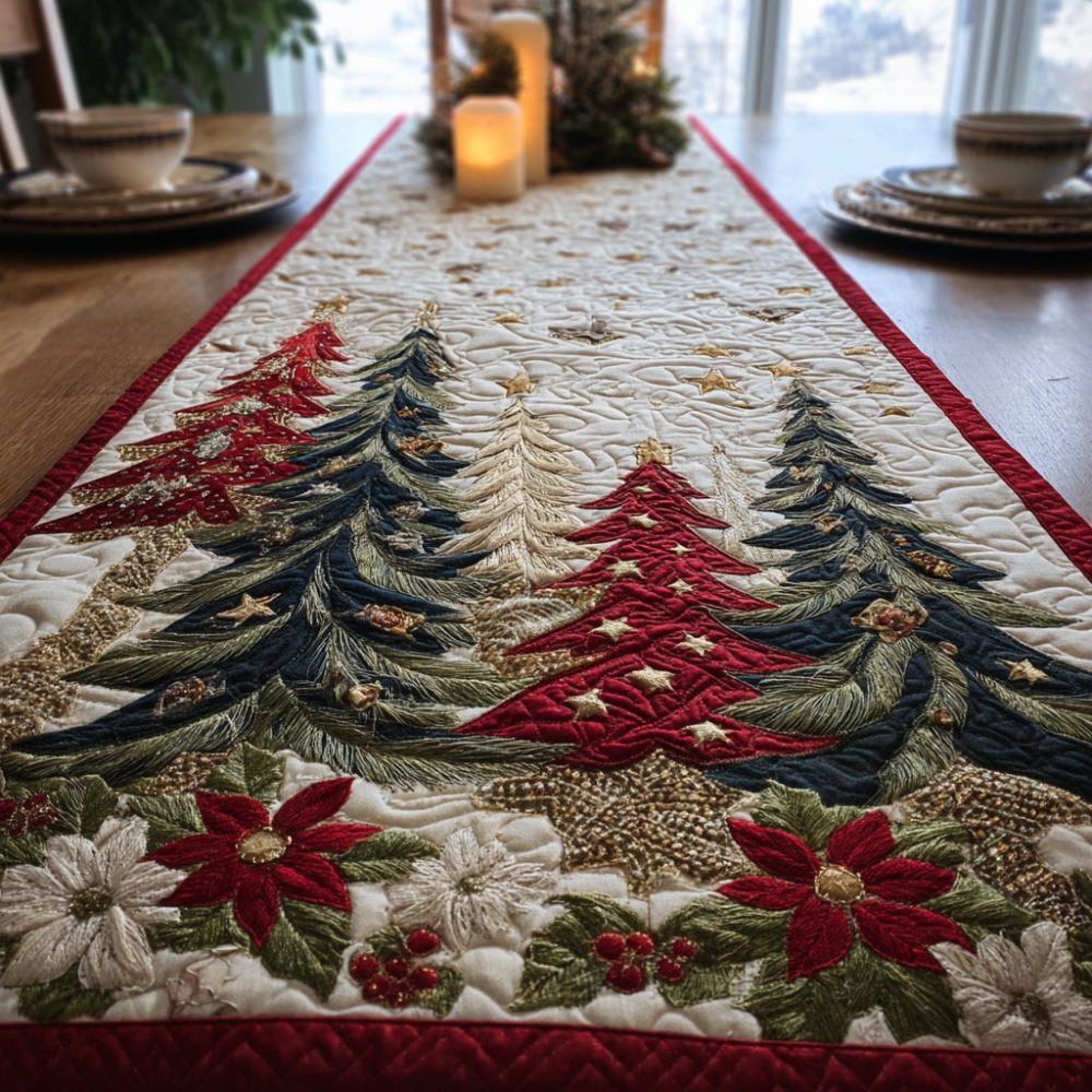 Holiday Woodland Quilted Table Runner