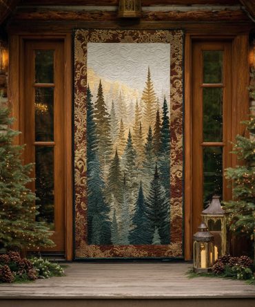 Holiday Woods Quilted Door Cover